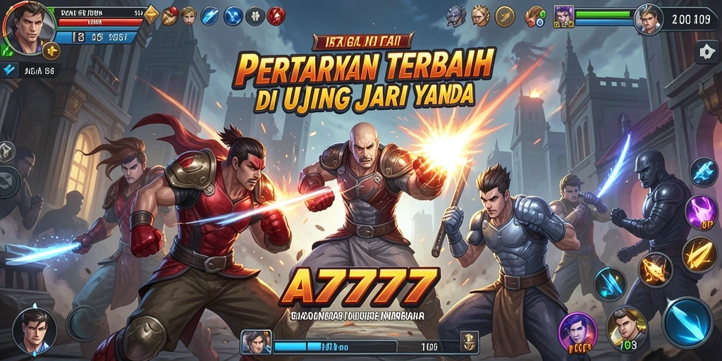 Tampilan aksi pertarungan mendebarkan di A7777.