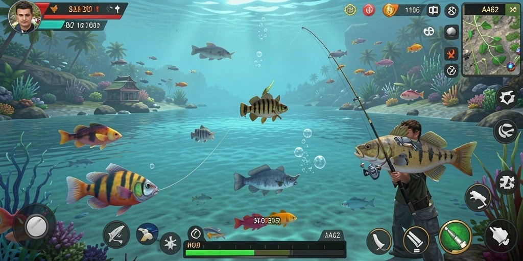 Tangkapan ikan realistis dan seru dalam gameplay AA62.