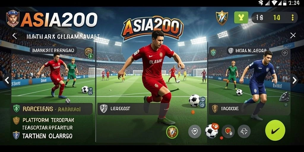 Tampilan gameplay ASIA200 saat melakukan taruhan olahraga secara langsung.