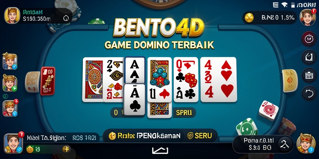 Screenshot BENTO4D yang menunjukkan gameplay seru permainan Domino.