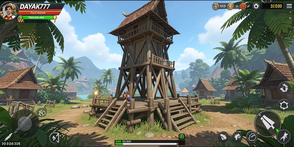 Tampilan gameplay menakjubkan dari DAYAK777 dalam aksi Tower Defense.