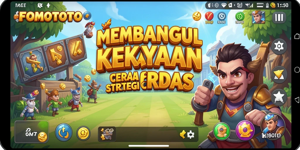 Tampilan gameplay FOMOTOTO menampilkan pengelolaan bisnis yang seru.