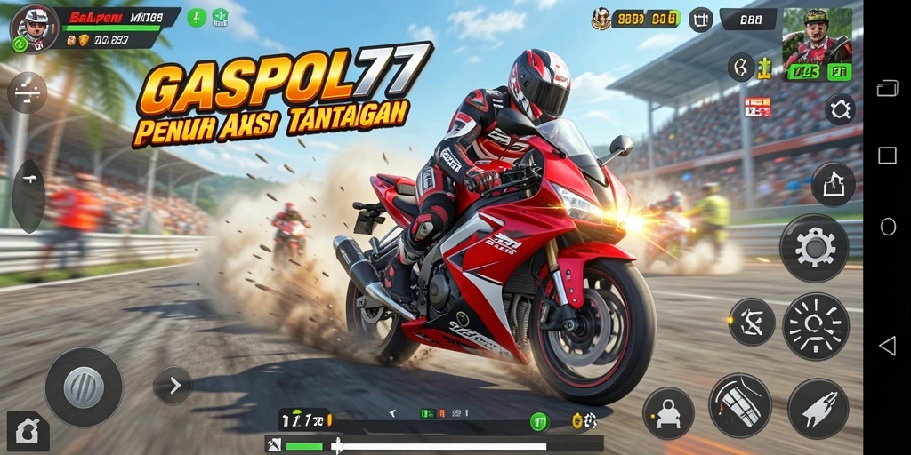 Screenshot menampilkan momen balapan cepat dalam GASPOL77.