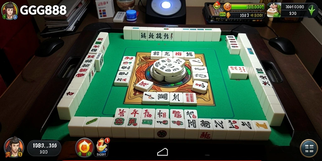 Screenshot GGG888 menampilkan gameplay Mahjong yang seru dan mendebarkan.