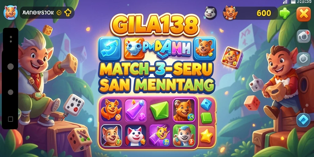 Tampilan gameplay GILA138 dengan elemen Match-3 yang menarik.