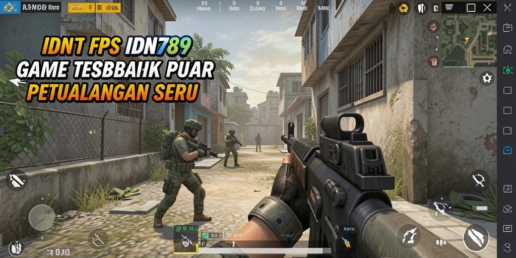 Screenshot dari gameplay menegangkan IDN789 menunjukkan aksi tembak-menembak.