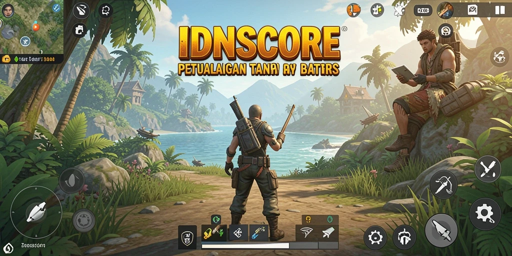 Tangkapan layar gameplay IDNSCORE yang menampilkan eksplorasi dunia terbuka.