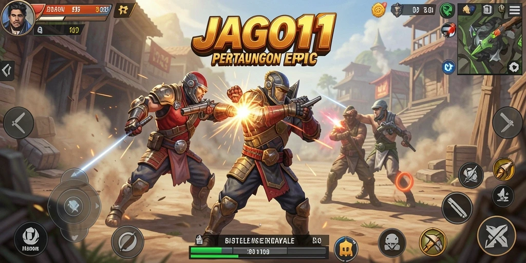 Gameplay seru dalam JAGO11 dengan aksi Battle Royale intens.