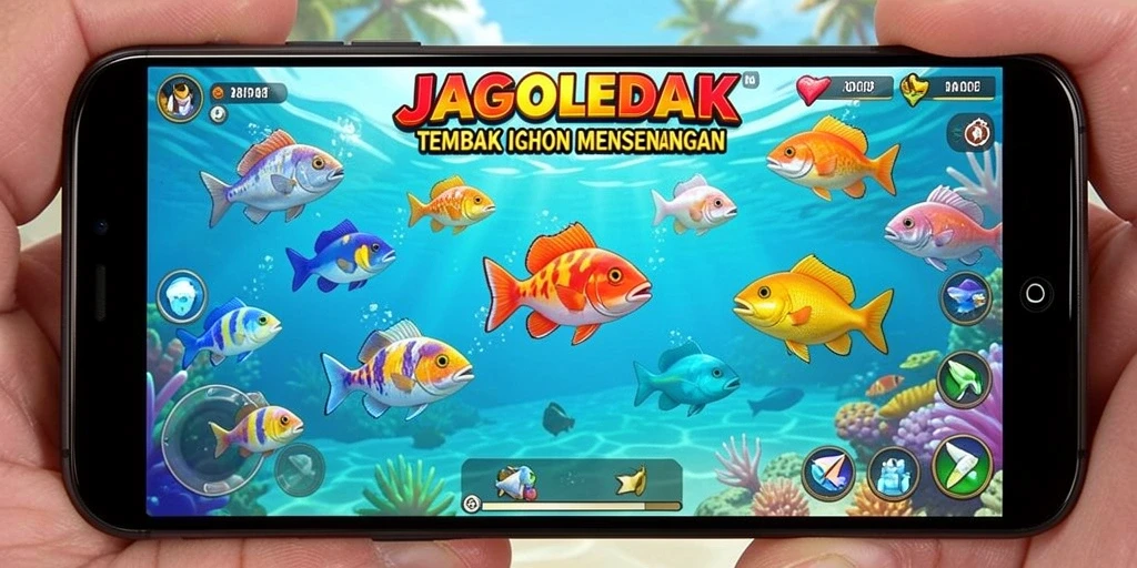 Tampilan aksi menembak ikan di JAGOLEDAK yang seru.