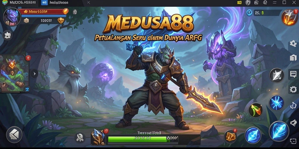 Tampilan menakjubkan dari gameplay ARPG MEDUSA88 dengan pertarungan epik.