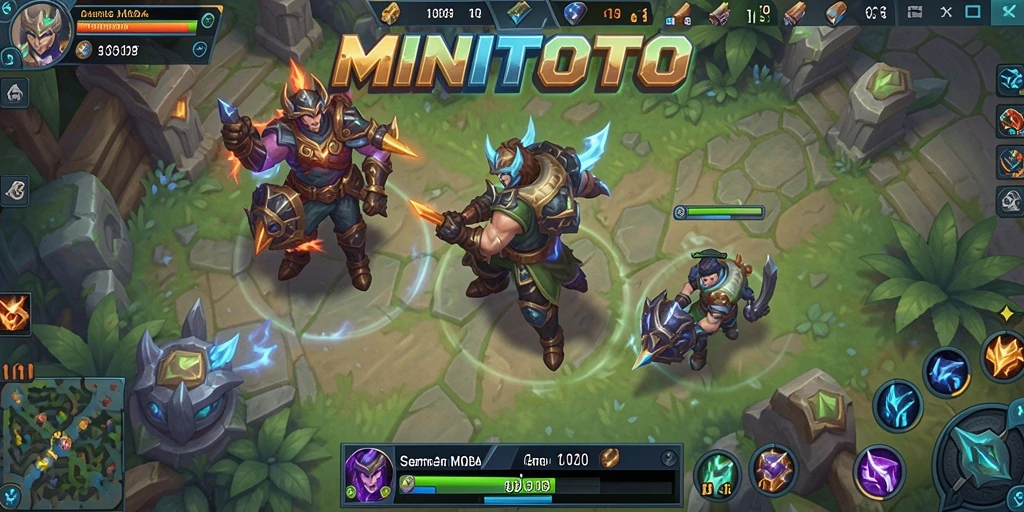 Screenshot gameplay MINITOTO menampilkan karakter bertarung dengan grafik yang memukau.