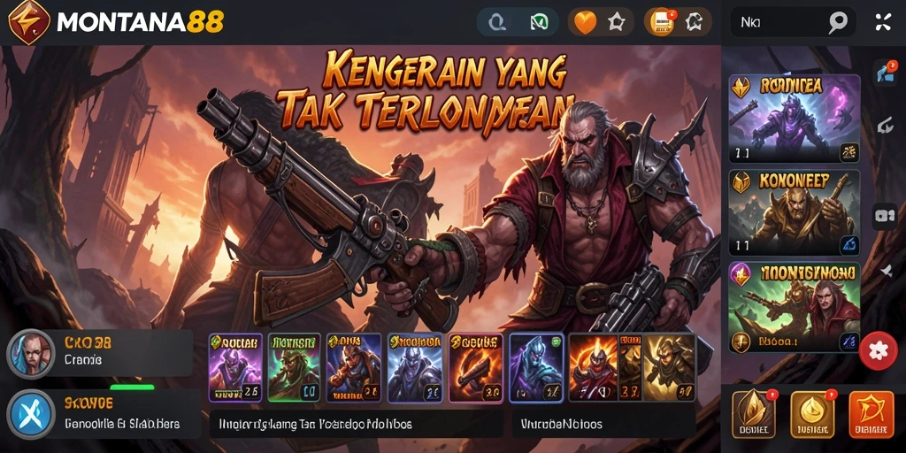 Tampilan gameplay menegangkan dari MONTANA88 dengan suasana gelap.