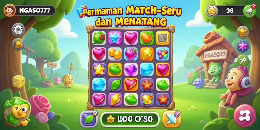 Tampilan gameplay seru NGASO77 dalam kategori Match-3.