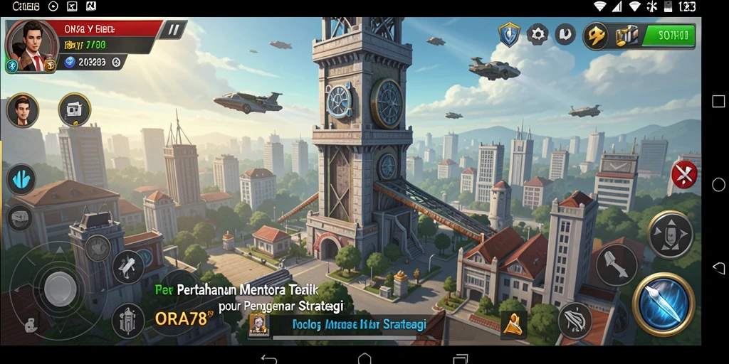 Tampilan menarik dari gameplay Tower Defense di ORA78.