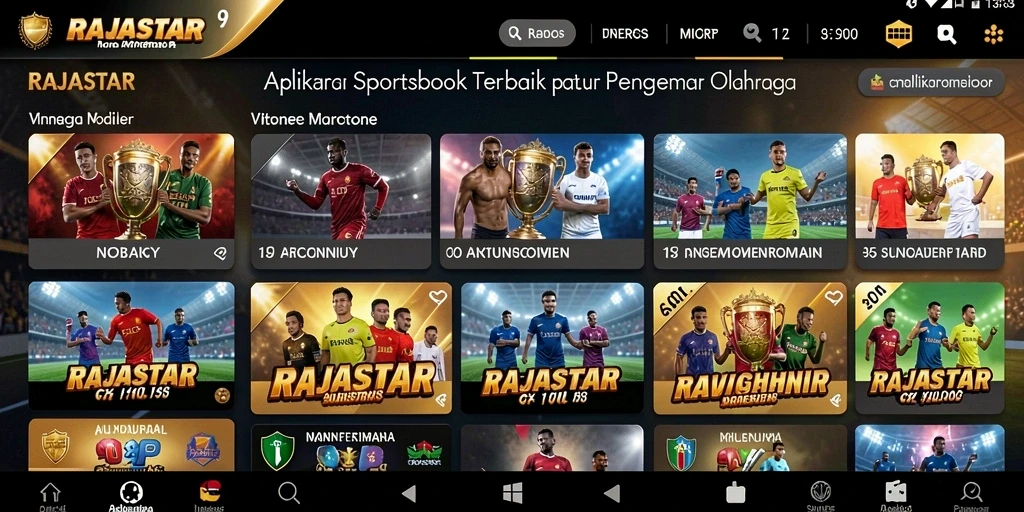 Tampilan gameplay menarik dari aplikasi Sportsbook RAJASTAR.
