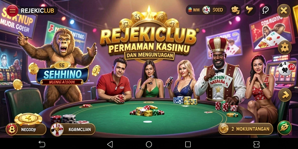Tangkapan layar gameplay seru dari REJEKICLUB dengan suasana Kasino yang nyata.