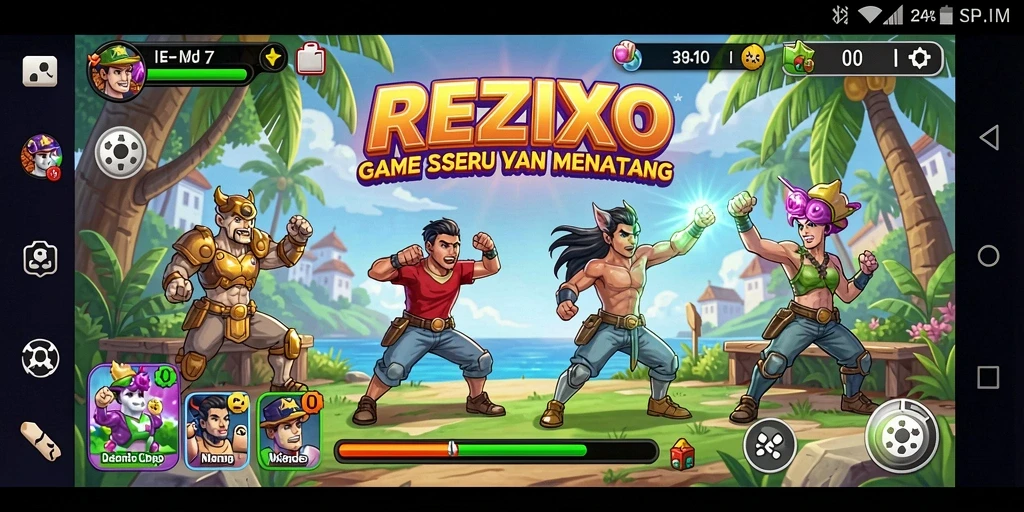 Screenshot gameplay REZIXO menampilkan momen mendebarkan dalam game Arcade.