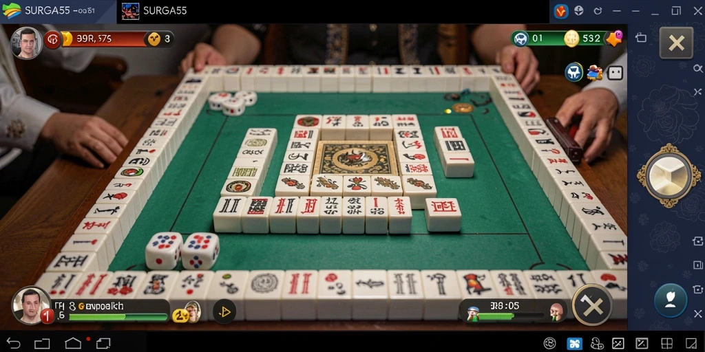 Screenshot SURGA55 menampilkan permainan Mahjong yang seru dan mendebarkan.