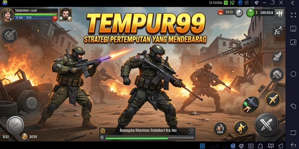 Tangkapan layar menunjukkan gameplay menegangkan TEMPUR99 dengan berbagai strategi yang diterapkan.