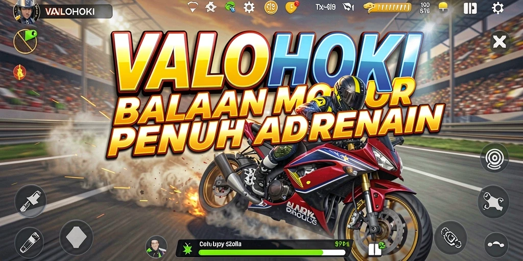 Tangkapan layar gameplay balapan motor yang mendebarkan di VALOHOKI.