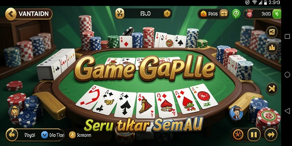 Tampilan gameplay seru dalam VANTAIDN dengan fitur Gaple.