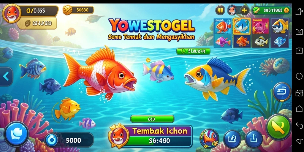 Gameplay seru YOWESTOGEL menembak ikan dengan grafis menawan.